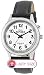 Five Senses talking watch, silver-tone women's watch, black/tan watch band