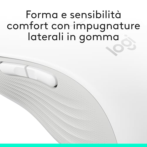 Signature M650 L Mouse wireless - Per mani grandi, Durata Batteria 2 anni, Clic Silenziosi, Tasti Personalizzabili, Bluetooth, per PC/Mac/Più dispositivi/Chromebook - Bianco - Mouse gaming - Immagine 9