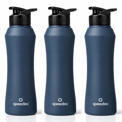 Image of Speedex Stainless Steel Water Bottle 1 Ltr, Leak Proof Sipper Cap, BIS Approved 1000 ml Metal Bottle For Daily, Office, School, Gym, Travel Use for Men, Women, Kids, Adults, Teal Blue, Set of 3