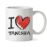 Idakoos I love Tanisha chalk style Mug 11 ounces