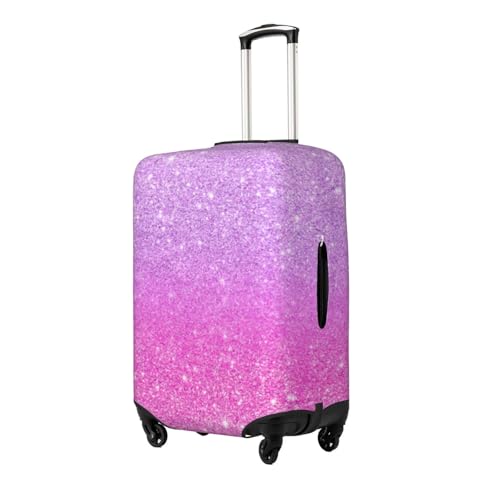Purple Pink Girly Chic Glitter Ombre Luggage Cover, Protective Washable Suitcase Cover - Travel High Elastic Fibers Suitcase Protector Fits Medium2