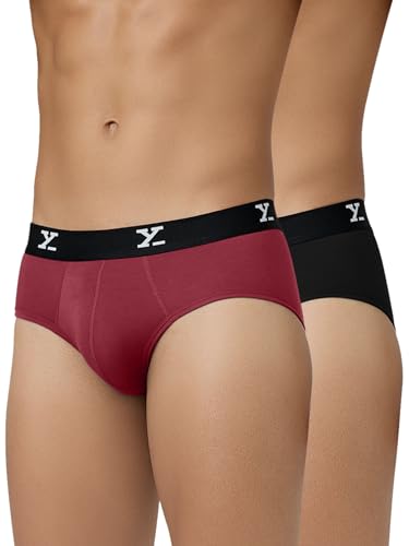 Image of XYXX Men's Ace Micromodal Regular Fit Solid Antimicrobial Briefs with No Marks Waistband (Pack of 2)