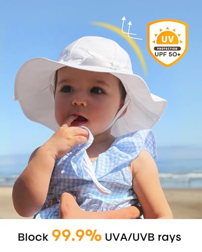 Image of FURTALK Baby Sun Hat Toddler Beach Hats with UPF 50+ Sun Protection Wide Brim Girls Bucket Hat