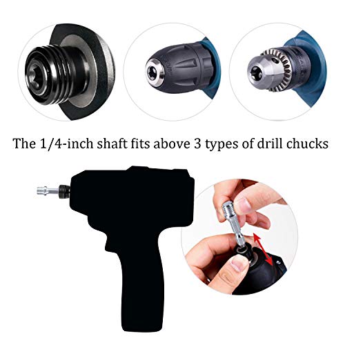 Kichwit 4 Inch Power Brush Tile Scrubber with Scouring Pads Kit, Drill Attachment, 3 Red & 3 Stiff Green Pads for Heavy Duty Household Cleaning (Drill Not Included)