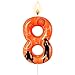 Nuome Basketball Themed Number 8 Birthday Candle - Sports Style Cake Topper for Birthday Decorations Supplies, Basketball Party Favors (Basketball Theme, 8)