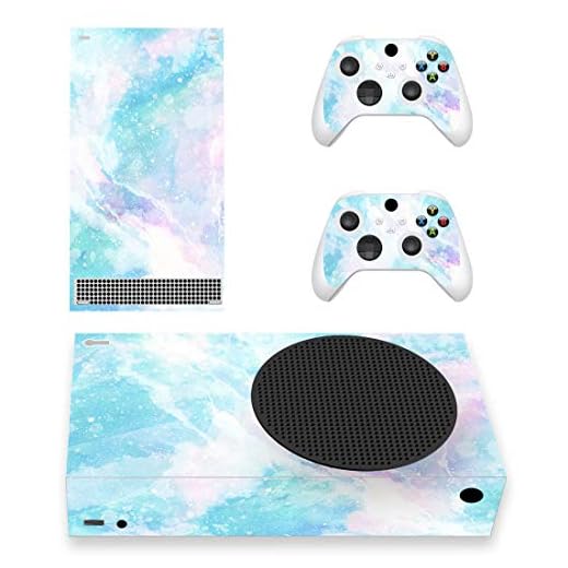 PlayVital Pegatina Completa para Xbox Series S Calcomanía Vinilo Adhesivo Cubierta de XB Series S Etiqueta Skin Decal Cover Pegatinas de la Piel para Xbox Series S Mando Consola(Acuarela Azul Claro)