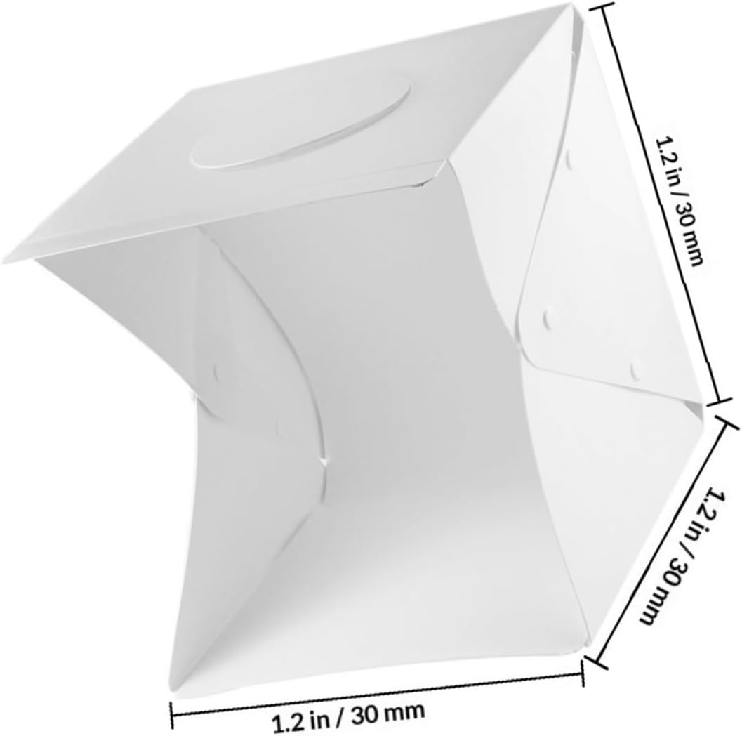 Portable 30cm Mini Photo Light Box Kit with LED Soft Lighting, 2 Light Strips and Dual Black White Backdrops for Product Photography and Video Studio