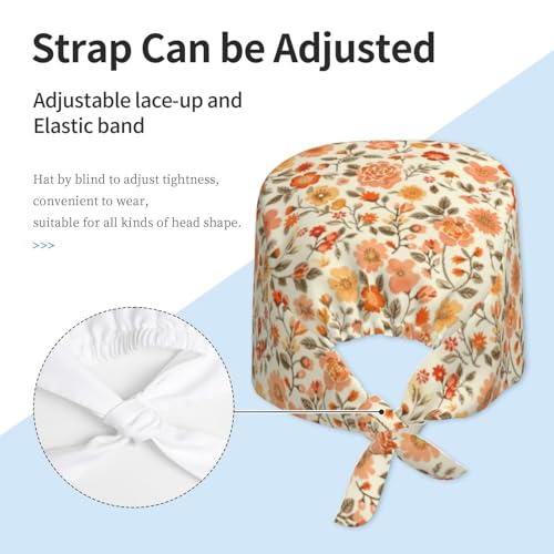 Image of Adjustable Scrub Cap with Sweatband, Breathable Working Hat for Men /Women