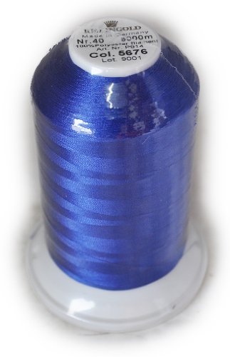 Hilo de poliéster Rheingold No. 40 color azul, bobina de 5500 yd / 5000 m miniatura 1
