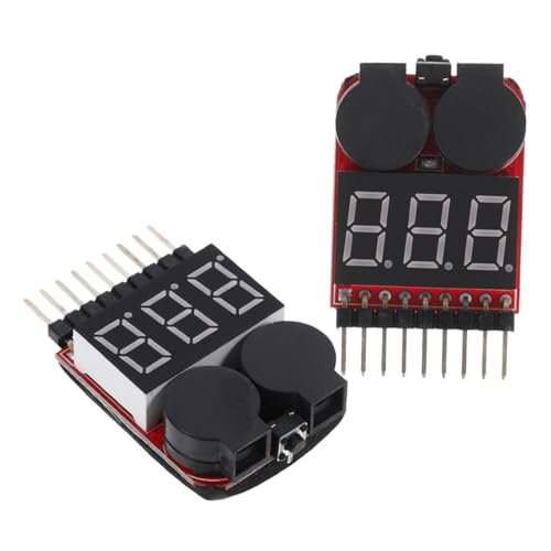 Gadpiparty Automotive Household Lithium Battery Capacity Tester 2pcs Bb Sound Alarm Low Voltage Alert LCD Display 18s Battery Easy to Use