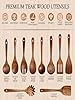 100% Natural Teak Wood Wooden Utensil Set – 10 Pcs Durable Kitchen Spoons for Cooking – Non-Stick & Heat Resistant, Eco-Friendly & Comfortable Grip #4
