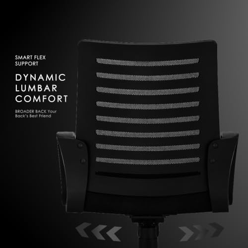 Image of Varaha Aroha BIS Certified Ergonomic Office Chair for Home & Office | Breathable Air Mesh Back Computer Desk Chair with Adjustable Support, Tilt Lock, Class 4 Gas Lift | Heavy Duty Nylon Base | Black