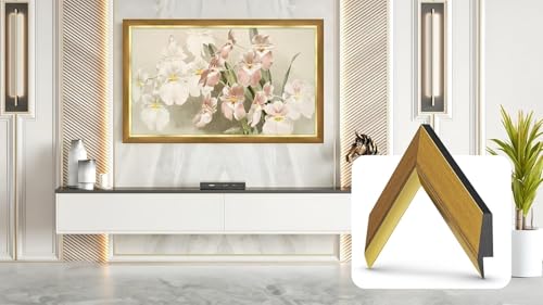 Frame My TV Deco TV Frames - Modern Gold Leaf Slim Frame Compatible ONLY with Samsung The Frame TV and Pro (65"