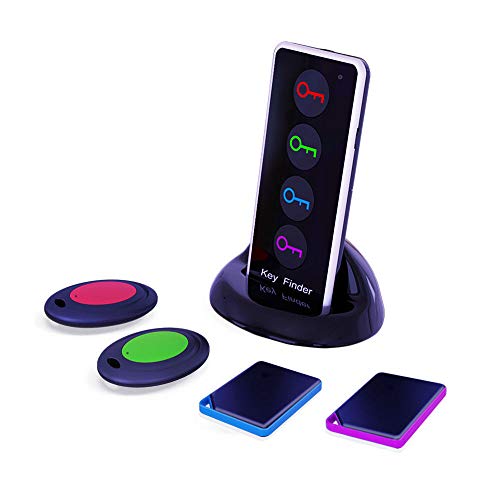 Upgraded Key Finder With Oval And Rectangle Receivers, Simjar Wireless Rf Item Locator Tracker Support Remote Control, 1 Rf Transmitter And 4 Receivers - Pet/Wallet/Phone/Glasses Tracker #TOP20