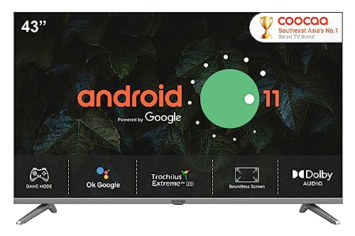 Coocaa 108 cm (43 inches) Frameless Series Full HD Smart Certified Android IPS LED TV 43S7G (Black)