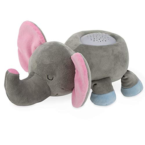 Image of Nuby Calming Nightlight & Soothing Sound Plush Pal, Nightlight Projector with 10 Lullabies, Elephant