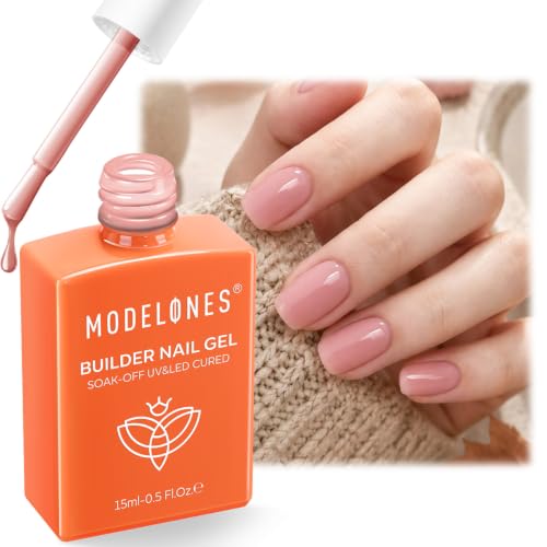 modelones Builder Nail Gel, Rose Pink Builder for Nails Base Coat