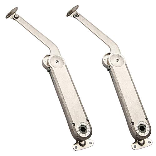 Douper Heavy Duty Lid Support Hinge Lid Stay Hinge with Soft Close Solid Zinc Material in Satin Nickel Max Weight Support 80lb Pack of 2