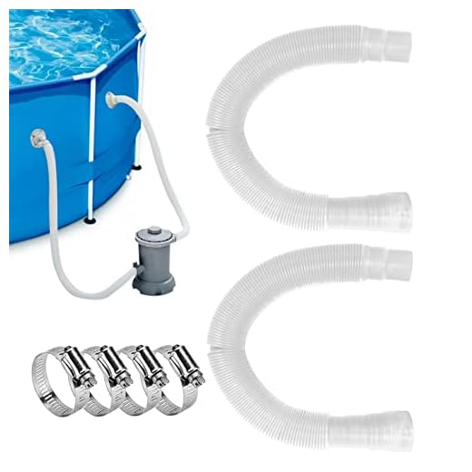 substituição piscina - Tubo bomba piscina para serviços pesados,2 peças reposição tubo bomba filtro piscina com 4 grampos metal para trabalhos Kumprohu