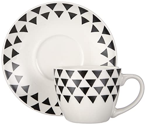 Tognana Graphic - Juego de 6 tazas de café con plato a juego, 80 cc, altura: 6 cm, porcelana de ceniza de hueso, color… - Imagen 7