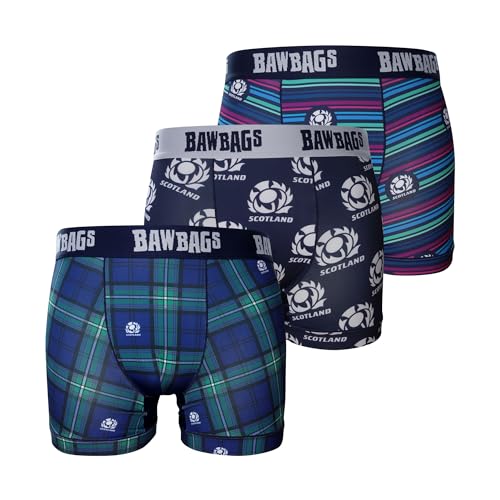 Bawbags Cool De Sacs Scotland Rugby 3-Pack Technical Boxer Shorts M