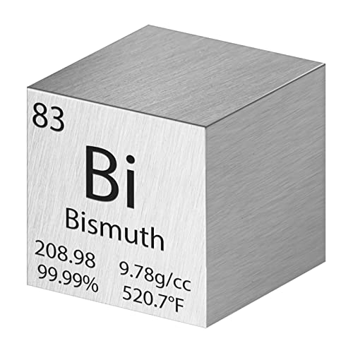 Pevfeciy 1 Inch Wismut Würfel 25,4 mm Metall Dichte Würfel reines Metall hohe Dichte Element Würfel für Element Sammlungen Labor Experiment Material Hobbys