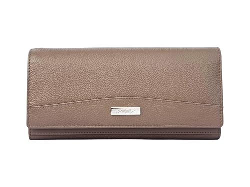 Image of MM Designs Genuine Leather Women's Clutch Wallet with Card Slots (Taupe)