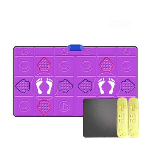 Tapis de danse interactif avec commande sans fil et surface antidérapante violette