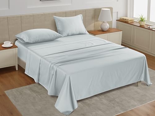 Image of LANE LINEN 100% Cotton 450 Thread Count Split King Sheet Set for Adjustable Beds, Sateen Weave Hotel Quality, Fully Elasticized Oeko Tex Certified Sustainably Produced Machine Washable - Charcoal