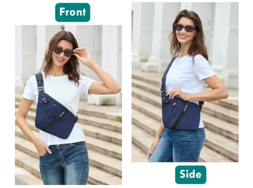 Anti-Theft Slim Crossbody Bag for Women & Men, Pickpocket Proof Sling For Travel (Navy) by Alphantino - Used condition - Image 2