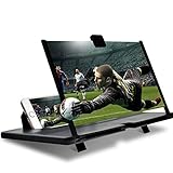 12 inch Black Phone Magnifying Screen Best Thin Foldable Mobile Phone Stand with 3D Screen Magnifier Projector for Movie Cell Phone Screen Amplifier Compatible All Smartphones Tech