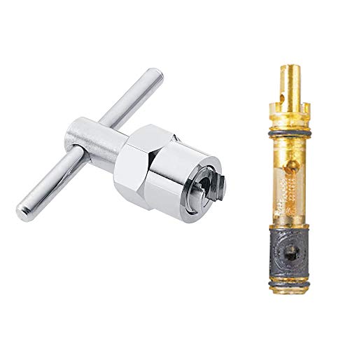 Moen 1225 One-Handle Bathroom Faucet Cartridge Replacement, Brass with Moen 104421 Cartridge Puller for 1200, 1222 and 1225 Single Handle Cartridges