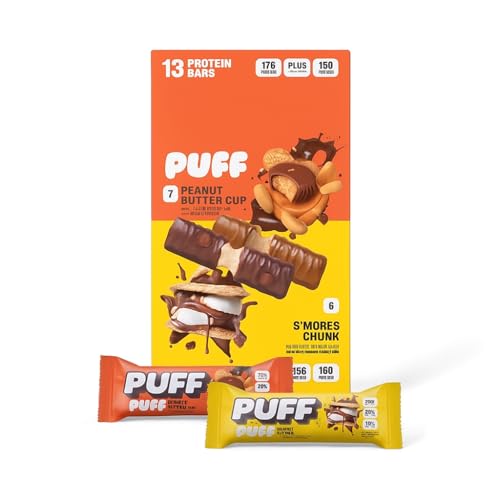 Puff Protein Bars 13 barras sabor Peanut Butter Cup y S'more Chunk miniatura 1