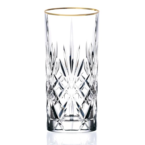 Lorren Gold Band Crystal Glasses