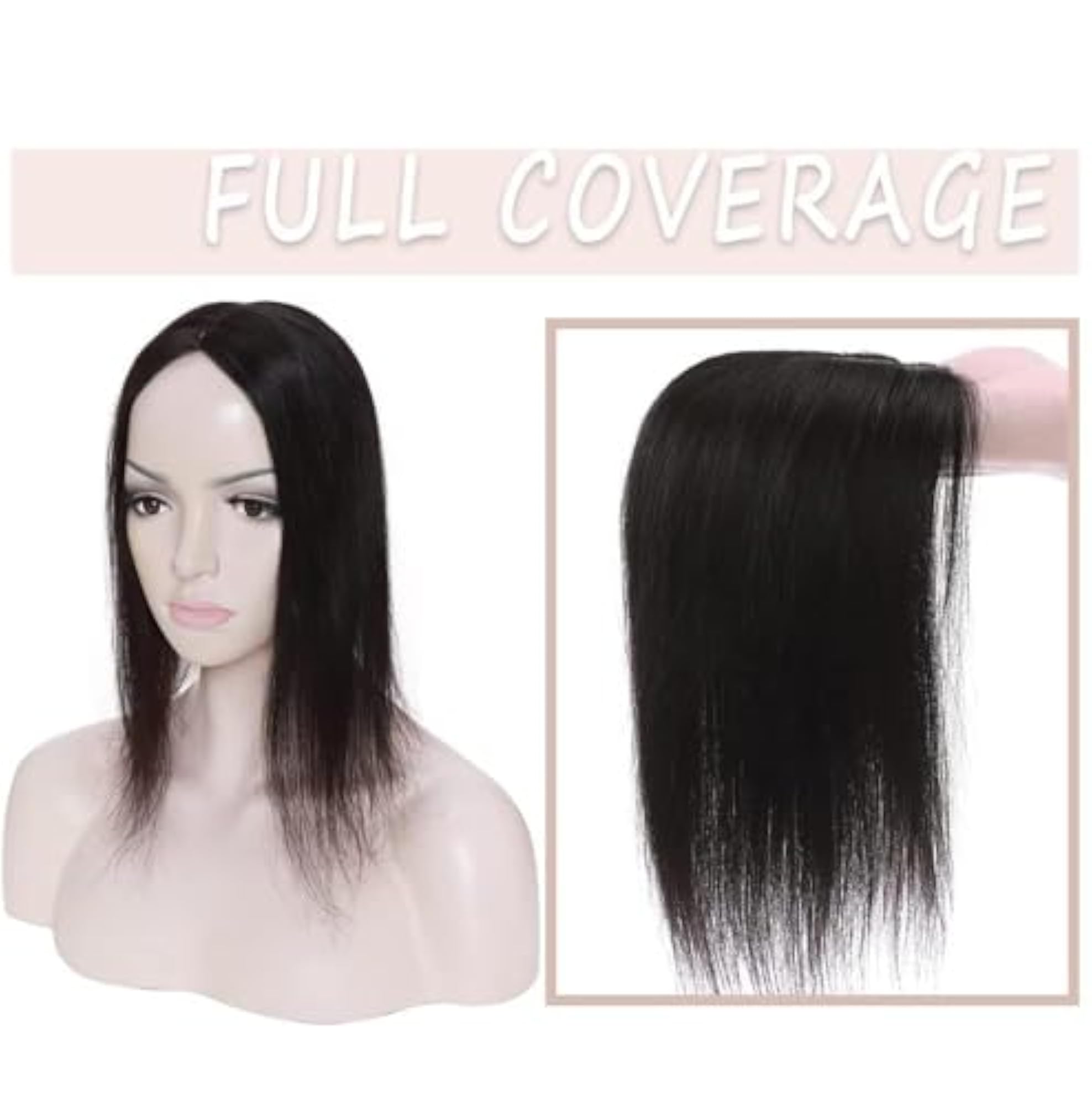 Women's Synthetic Middle Part Hair Topper, 4 x 4 Silk Base