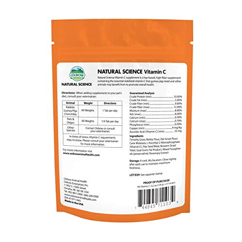 Oxbow Natural Science Vitamin C Supplement - Vitamin C For Guinea Pigs And Other Small Animals, 4.2 Oz. #TOP1