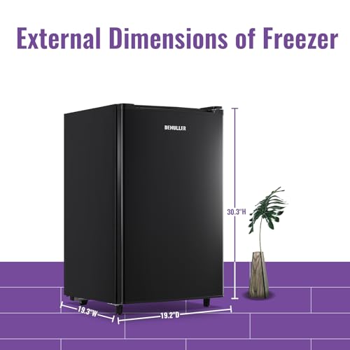 DEMULLER Mini Upright Freezer 3.2 Cubic Feet Front Door Freezer Compact Upright Freezer with 7-speed Temperature Control for Home Kitchen Office Apartment Black - Thumbnail 6