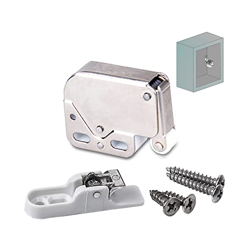 LOOTICH MINI TOUCH LATCH Pestillos de Resorte de Acero Pargo Primavera con Cierre a Presión con Acabado en Níquel Automático Capturas para Puerta de Muebles Armario de Cocina 15 Unidades