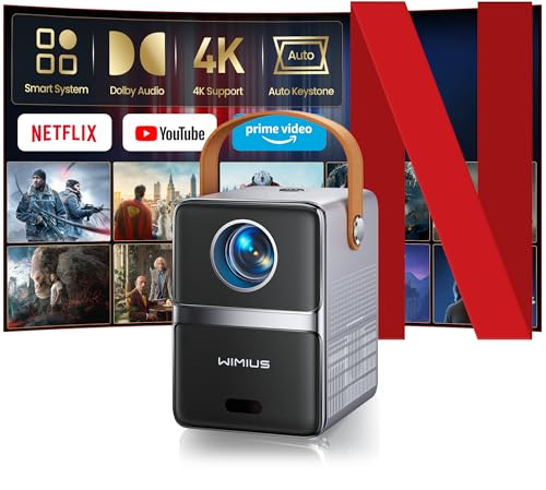 Netflix Certificado Mini Proyector Portatil 4K, WiMiUS 1080P Proyector con Dolby Audio & Auto...