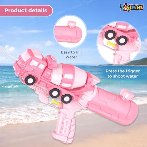 Image of Toyshine Cement Truck Model Handheld High Pressure Water Gun Holi Toy Summer Toy for Kids Girls Boys, 400 ML Tank Capacity - Pink