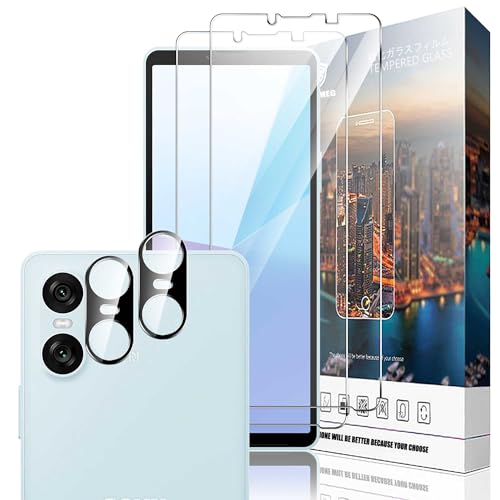 Nutmeg 対応 Xperia 10 VI SO-52E / SOG14 / XQ-ES44 ガラスフィルム + カメラフィルム Xperia 10 VI フィルム【日本旭硝子素材】エクスペリア10 VI 保護フィルム 硬度9H 気泡ゼロ 高透過率 飛散