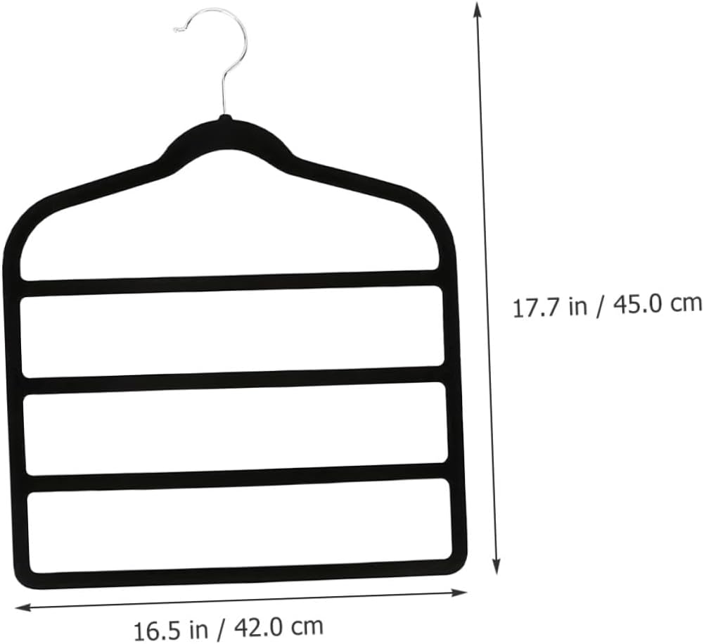 NUOBESTY 5pcs Space-Saving Pants Hangers with Design for Closet Organization Multi-use Scarf and Towel Hanging Racks Black Large Capacity Wardrobe Storage for Dorms and Bedrooms