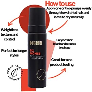 Six Inches | Weightless Texture Foam | Medium Hold | Long Lasting | Easy To Wash Out | 200g