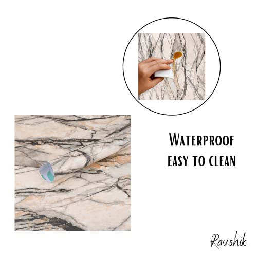 Image of Self Adhesive Vinyl Wrap High Gloss Marble Furniture Film Wallpaper (12 x 24 inch)