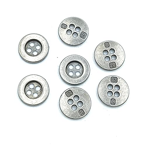 50Pcs Metal Buttons Vintage Style Round Button 4 Holes, For Suits, Diy Crafts Manual Button, Scrapbooking Sewing Decorations 10Mm #TOP1