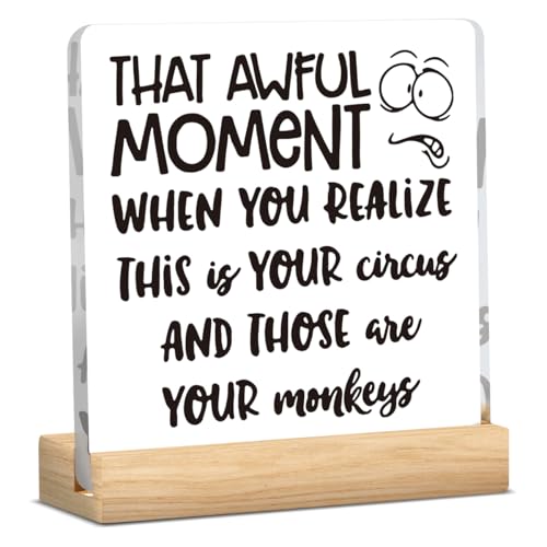 Funny Boss Gifts for Women Men Appreciation Gifts for Manager Coworker Employee Decor Funny Home Office Desk Decor Boss Day Gifts Acrylic 4 x 4 Inch