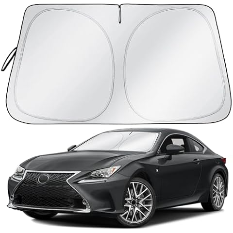 Windshield Sun Shade - Car Sun Shade with Storage Pouch, Foldable Sun Shade for Car Window Reflect UV Sun and Heat Fits Small Sedans, Mini SUVs, ect.-Medium Cover