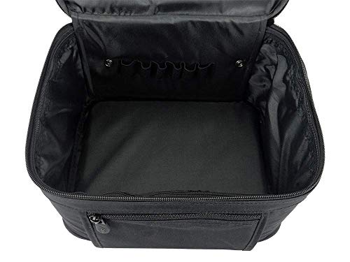 Train Makeup Case - Travel Makeup Bag - Cosmetic Case Organizer - Portable Storage Pouch For Cosmetics Makeup, Tools, Accessories - Removable Mirror, Zipper Closure - Black #TOP4