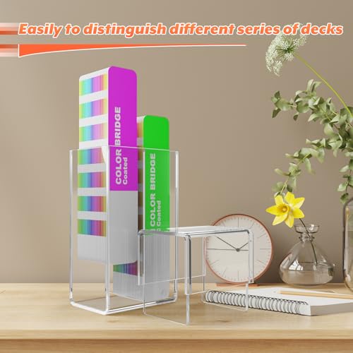 Image of Homakover Acrylic Pantone Color Guide Organizer Box, Modern Clear Storage Caddy with Dust & Waterproof Lid, 10.28 inchL x 4.53 inchW x 3.15 inchH