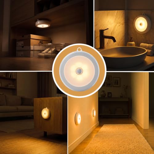 Image of Hoteon PIR Motion Sensor Light, Battery Powered LED Night Light, Warm, 2PCS